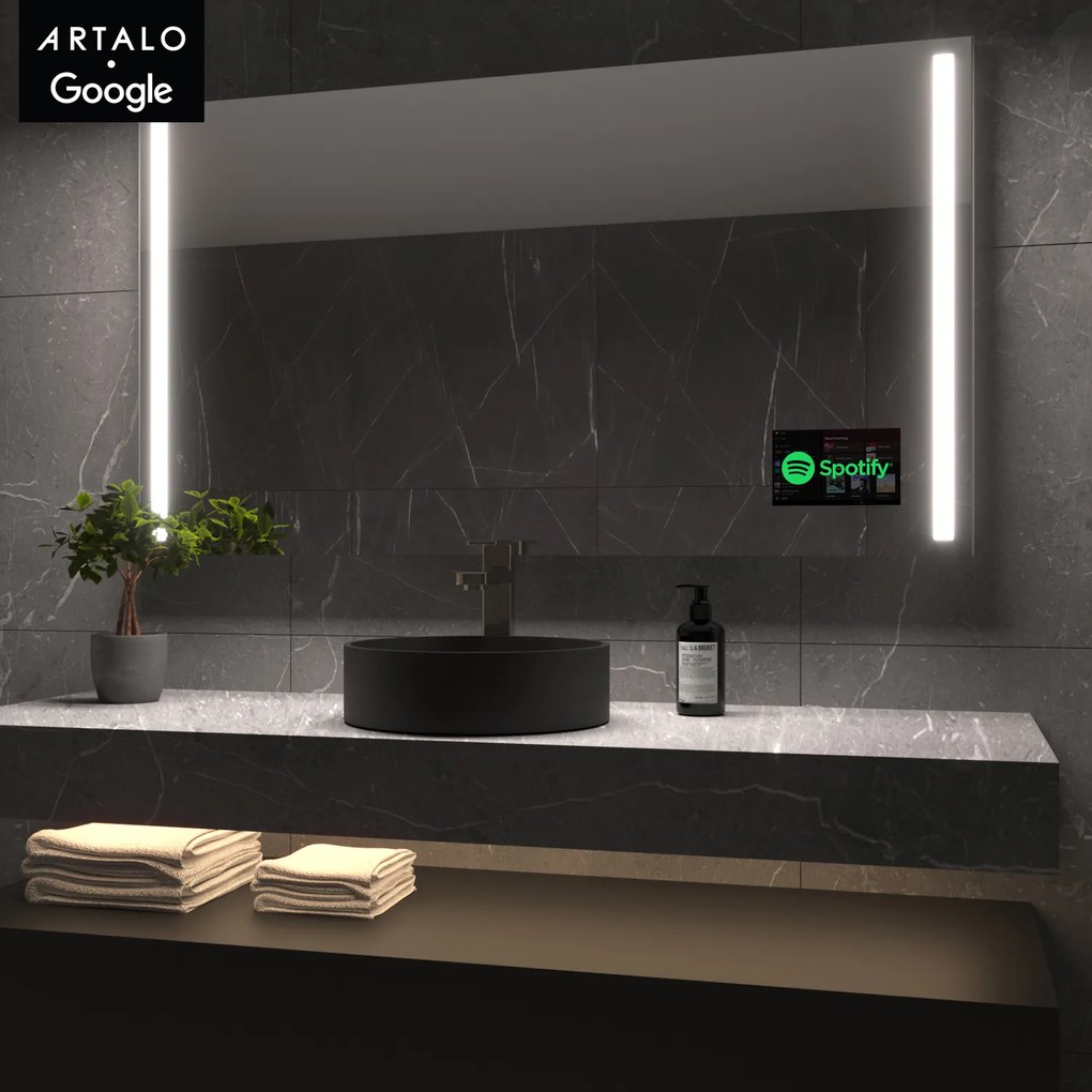 SMART LED lustro do łazienki z oświetleniem M4 premium + SmartScreen with Google TV