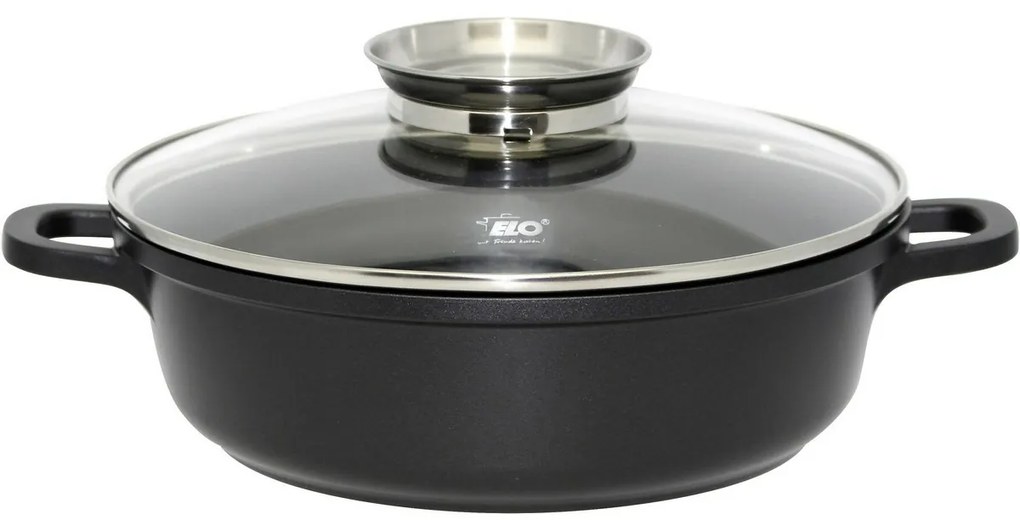 Elo 19628 Brytfanna z pokrywą szklaną i uchwytemaromatycznym Alucast 28 cm, 28 cm