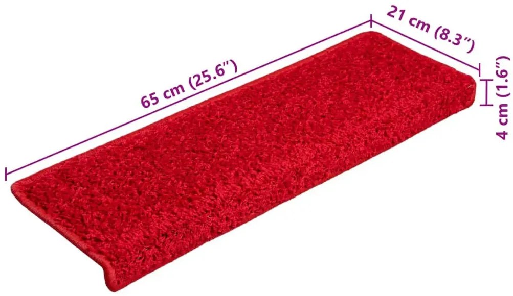 Eleganckie czerwone nakładki na schody 15 sztuk Z6-P22