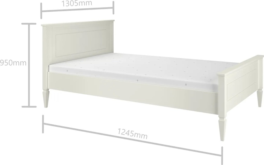 Łóżko młodzieżowe w stylu prowansalskim Ines 120x200 białe