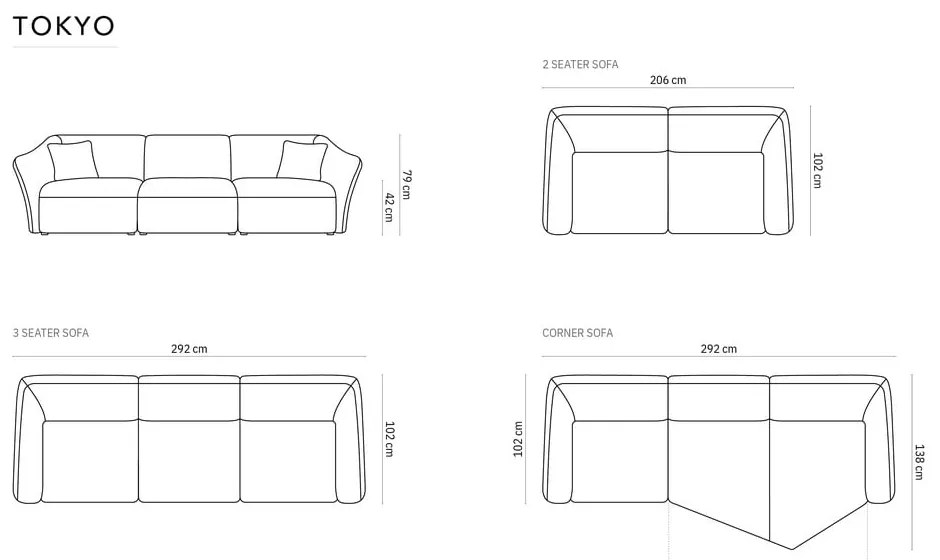 Zielony aksamitny narożnik Tokyo – Cosmopolitan Design