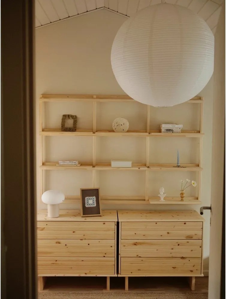 Regał ścienny z litego drewna sosnowego w naturalnym kolorze 192x127 cm Groove – Karup Design