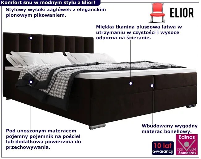 Dwuosobowe Łóżko Pluszowe Z Zagłówkiem 140X200 F2-R18