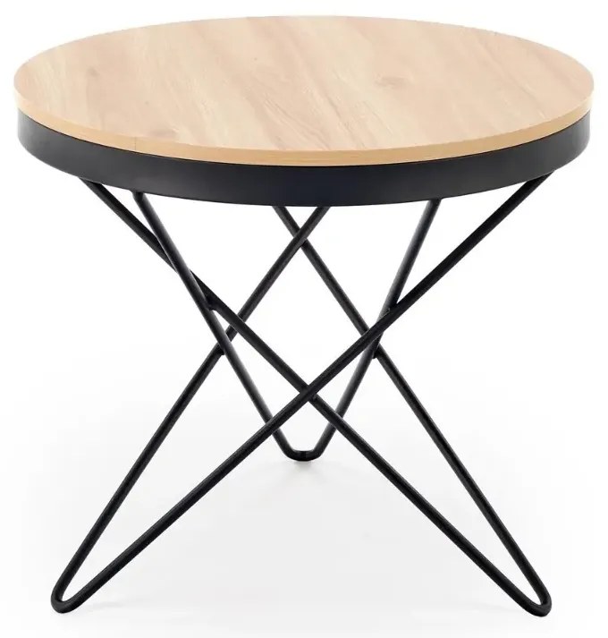 Stolik kawowy LEILA 60x60 dąb naturalny/czarny HALMAR