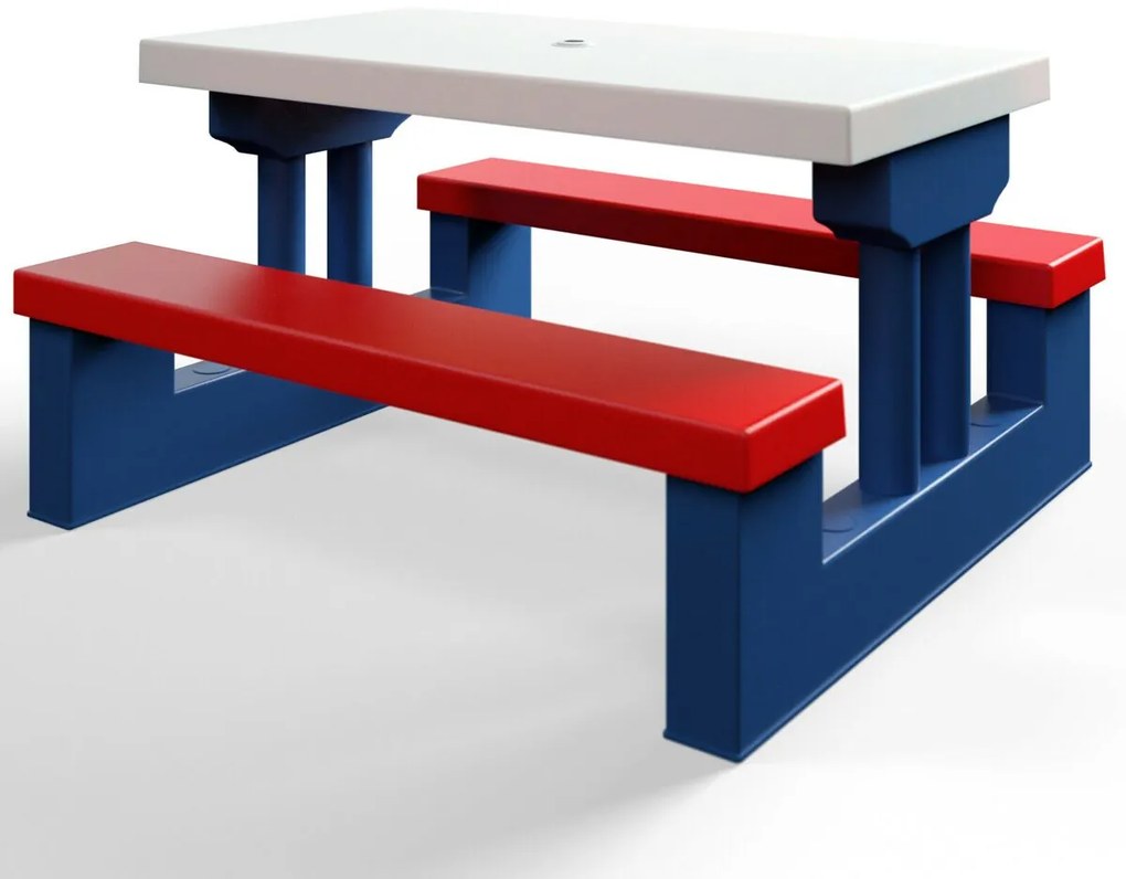 Zestaw mebli dziecięcych ze słonecznikiem JASMIN, 67x78,5x42,5cm, niebieska/biała/czerwona Spielwerk