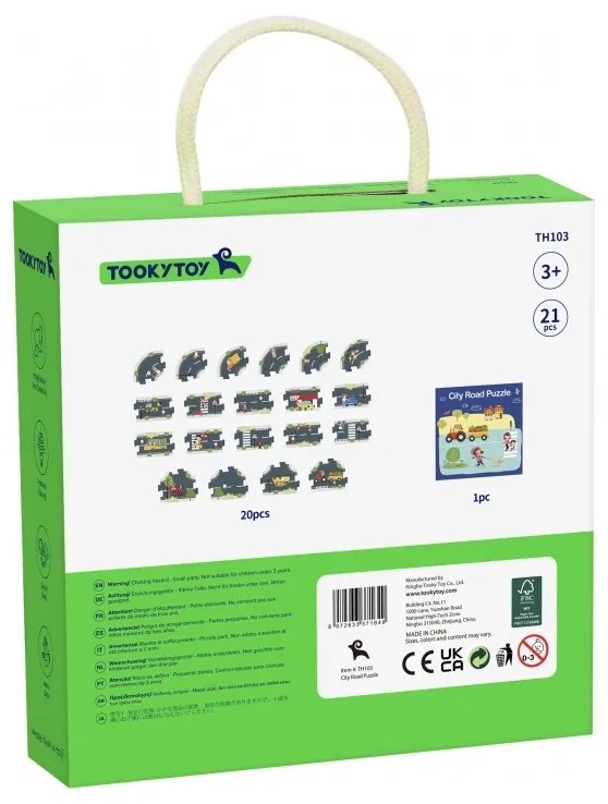 Tooky toy droga puzzle dla dzieci autostrada makieta 21 el. certyfikat fsc