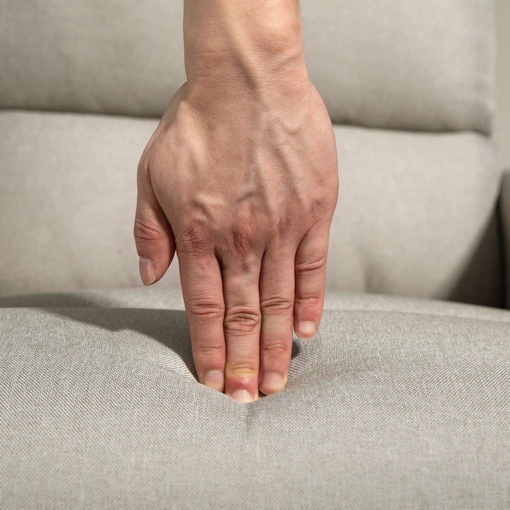 HOMCOM Fotel relax z elektryczną pomocą wstania, regulowalne oparcie/podnóżek, do 120 kg, 66 x 90 x 96 cm, Kolor beżowy