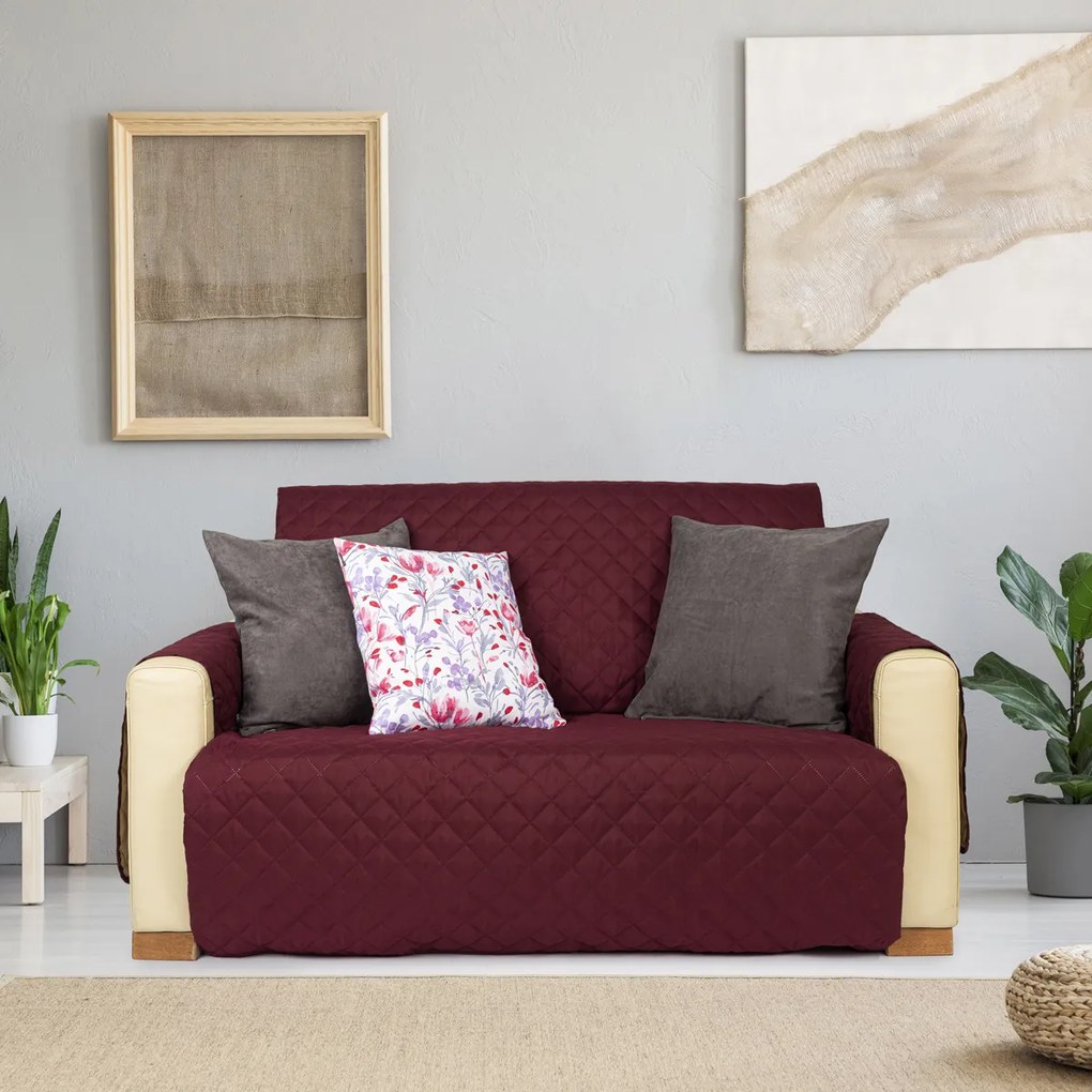 4Home Narzuta na kanapę 2-osobową Doubleface bordo/beżowy, 140 x 220 cm, 140 x 220 cm