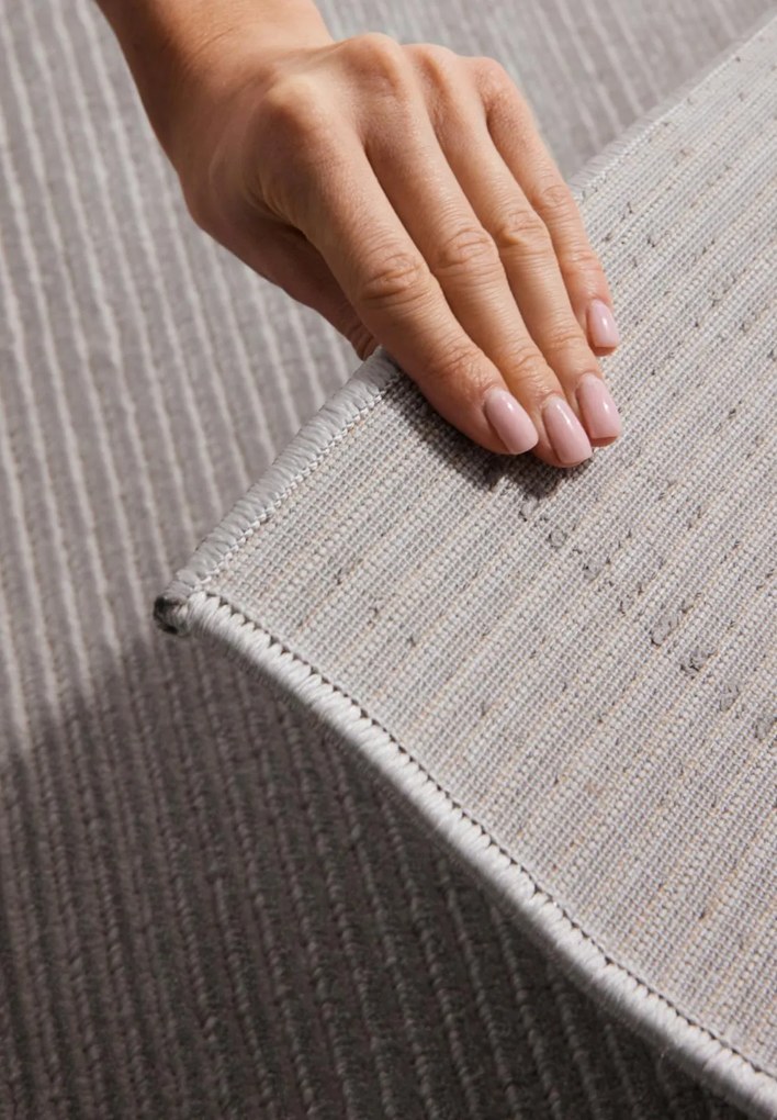 Dywan nowoczesny Perles Paseczki szaro-kremowe 200 cm x 280 cm