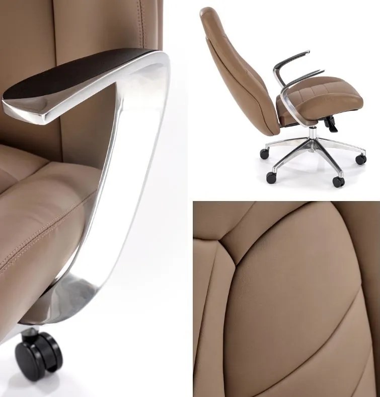 Ciemno-beżowy fotel gabinetowy Darwin Halmar