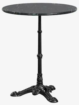 Okrągły Stolik Barowy Ø60cm Z Naturalnego Kamienia Azteca Zielony Marmur Big Flower - Czarny - Sklum