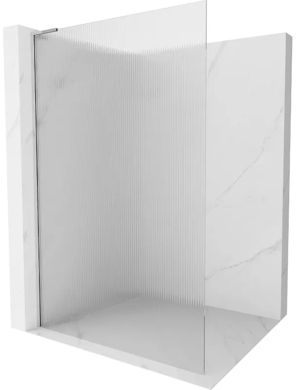 Mexen Kioto L ścianka prysznicowa Walk-in 120 x 200 cm, prążki, chrom - 800-120-103-01-09