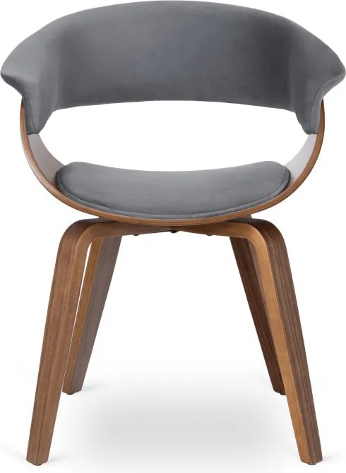 Krzesło Tapicerowane z Drewna Giętego Do Jadalni GARY Szare/Orzech Nowoczesne Loft
