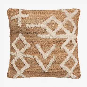 Kwadratowa Poduszka Z Juty I Bawełny (45x45 Cm) Bato Naturalny - Sklum
