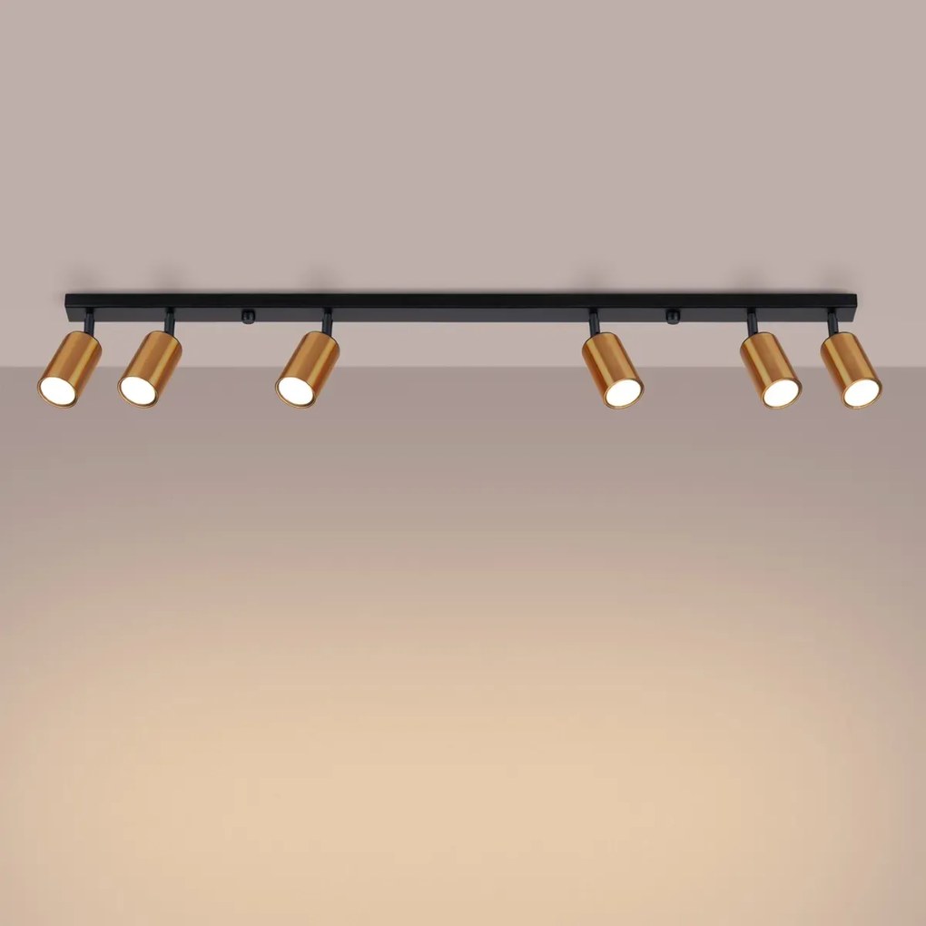 Listwa oświetleniowa WINX 6L czarna/miedź SOLLUX LIGHTING