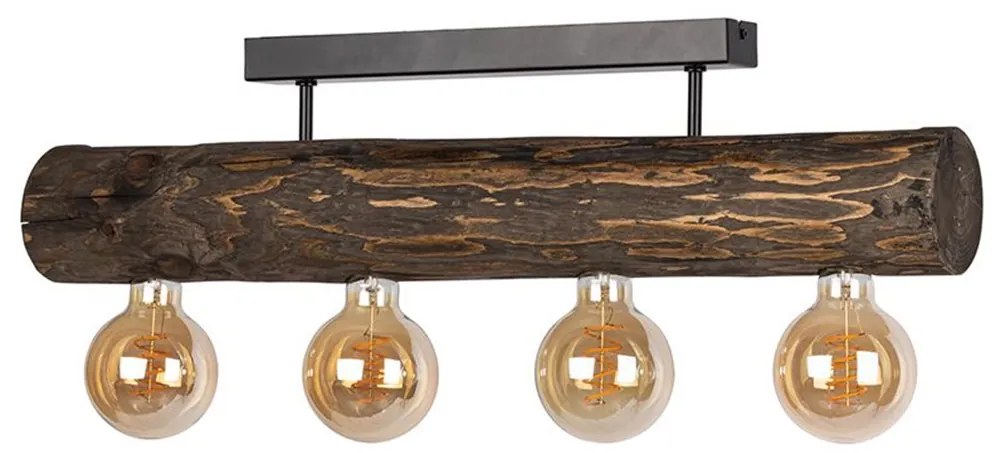 Spot-Light DO6997456 - Przysufitowy żyrandol TRABO 4xE27/60W/230V sosna