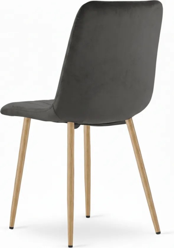 Ciemnoszare aksamitne krzesło LAVA GRAPHITE GRAY