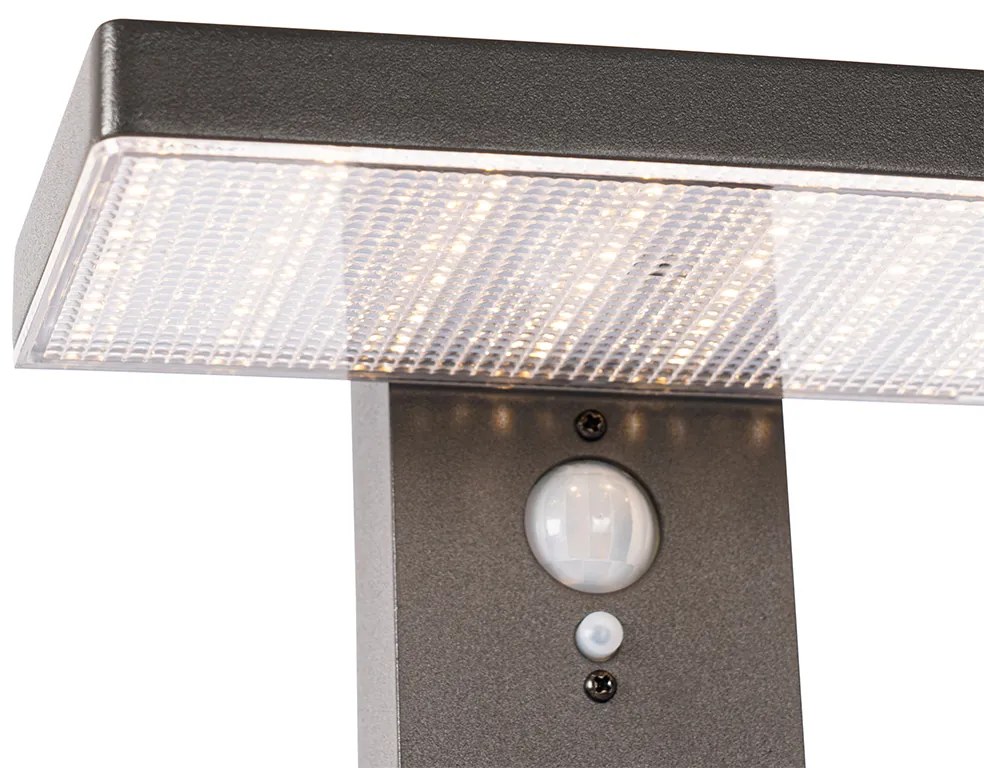 Zewnetrzna Stojąca lampa ogrodowa ciemnoszara 80 cm z wbudowanym LED i ściemniaczem na energię słoneczną - Sunnie Nowoczesny Oswietlenie zewnetrzne