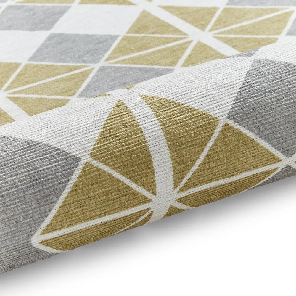 Żółto-szary chodnik odpowiedni do prania 61x170 cm Victoria Yellow – Think Rugs