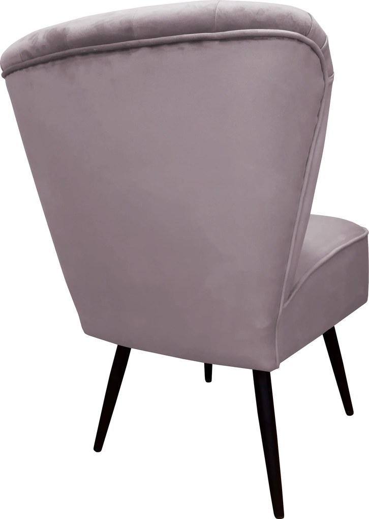 Fotel PRL tkanina Welur nogi metalowe : Kolor nogi - Czarna stożek, Kolor tkaniny - VELVET - MG55