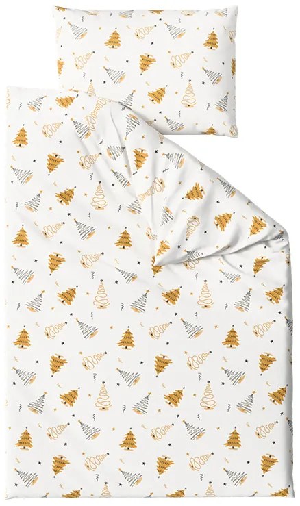 PrzytulneMieszkanie.pl PrzytulneMieszkanie.pl Bawełniana pościel FROST & GOLD biała Rozmiar pościeli: 70 x 90 cm | 140 x 200 cm