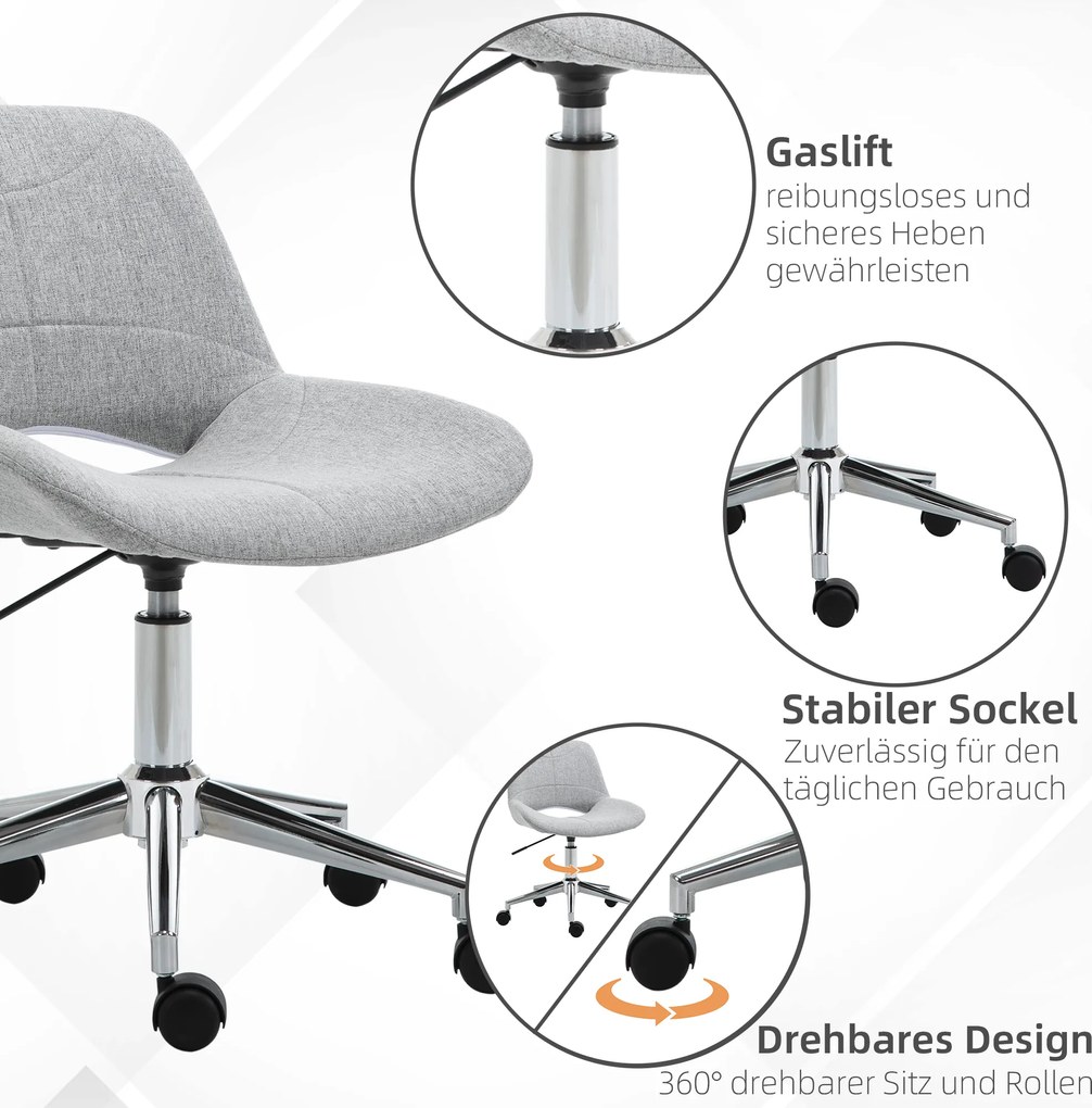 Vinsetto Krzesło Biurowe z Masażem Obrotowe 6-Punktowy Masaż Sztuczna Skóra Szare | Aosom PL