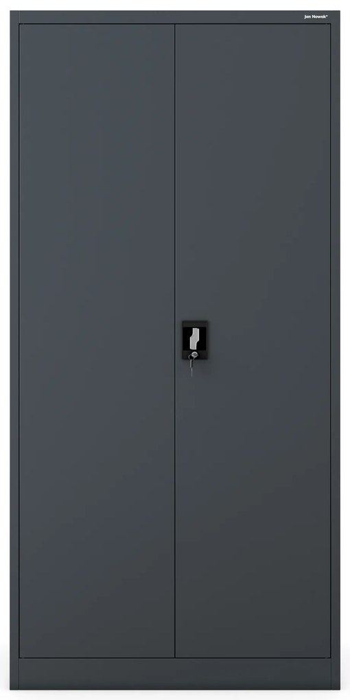 Biurowa szafa metalowa na akta JAN, 900 x 1850 x 400 mm, antracytowa