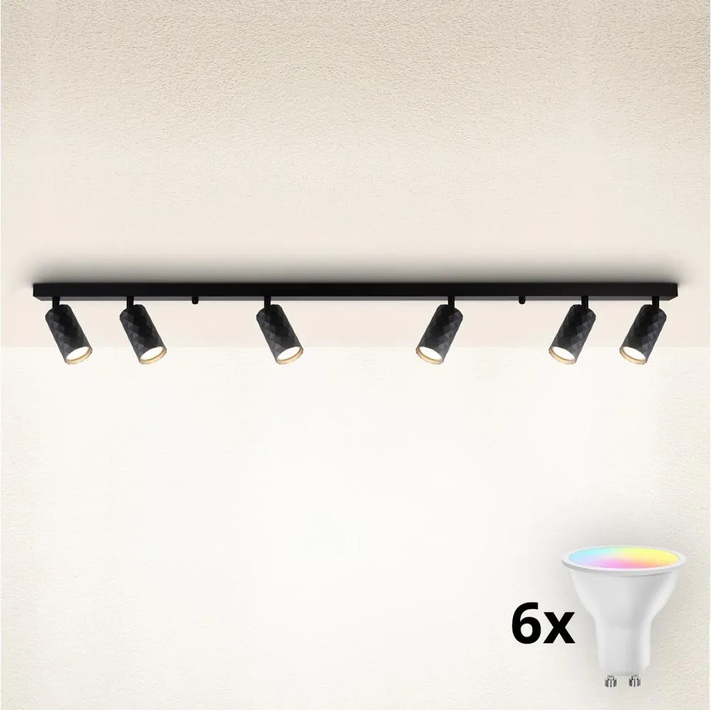Brilagi - LED RGBW ściemnialna oprawa punktowa SELE DIAMANT 6xGU10/6,5W/230V Wi-Fi czarna