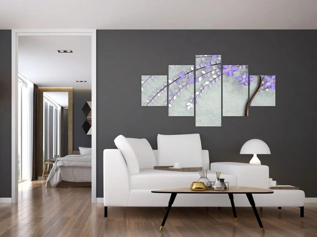 Obraz - Fioletowy deszcz (125x70 cm)