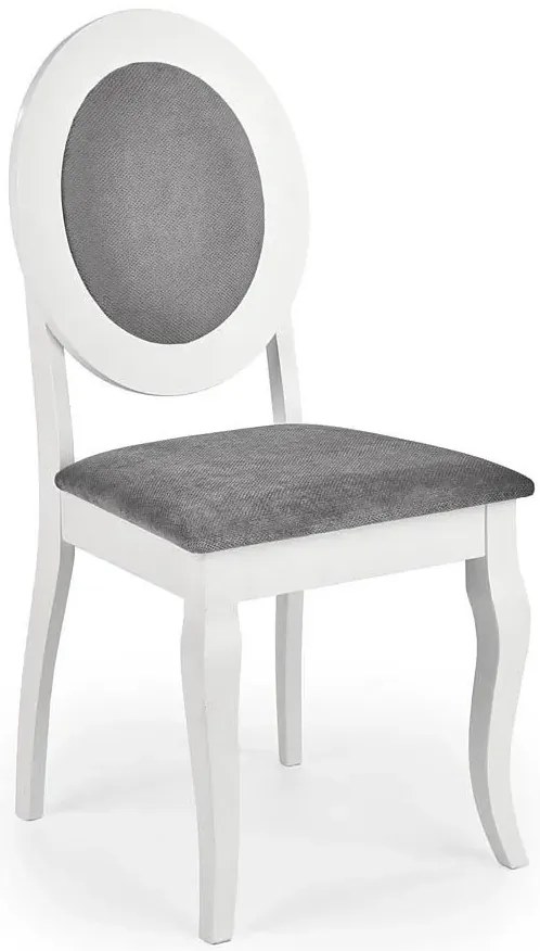 Białe stylowe krzesło drewniane medalion S3-P73
