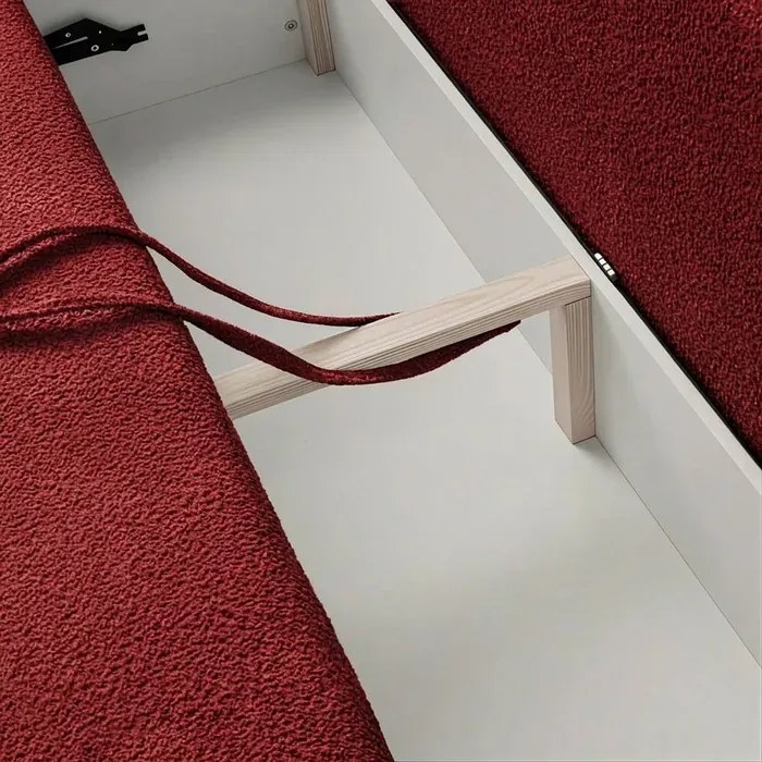 Sofa z Funkcją Spania ARVETO Bordo Boucle Nowoczesna