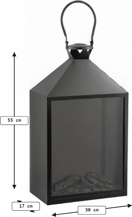 LED dekoracja latarnia COZY WARM 55x30 cm, czarna
