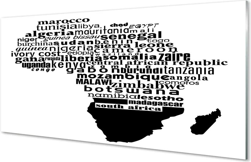 Panel szklany do Kuchni Czarno-Białe Typograficzne Napisy