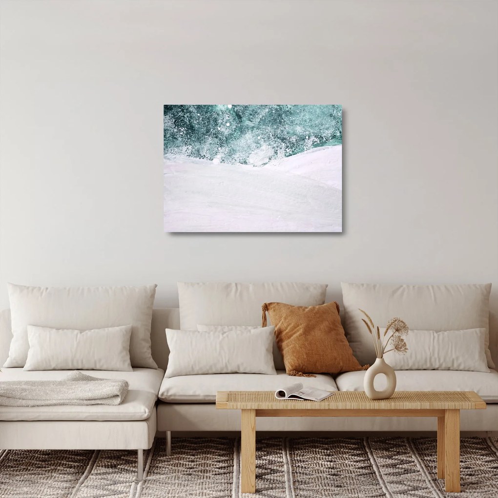 Obraz na szkle - Turkusowa abstrakcja (70x50 cm)
