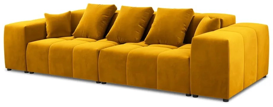 Żółta aksamitna sofa 320 cm Rome Velvet – Cosmopolitan Design