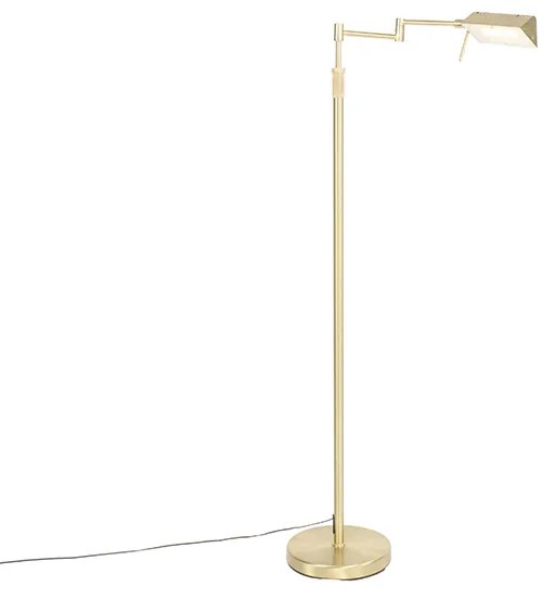 Lampa stojąca mosiądz w tym LED ze ściemniaczem dotykowym - Notia Nowoczesny Oswietlenie wewnetrzne