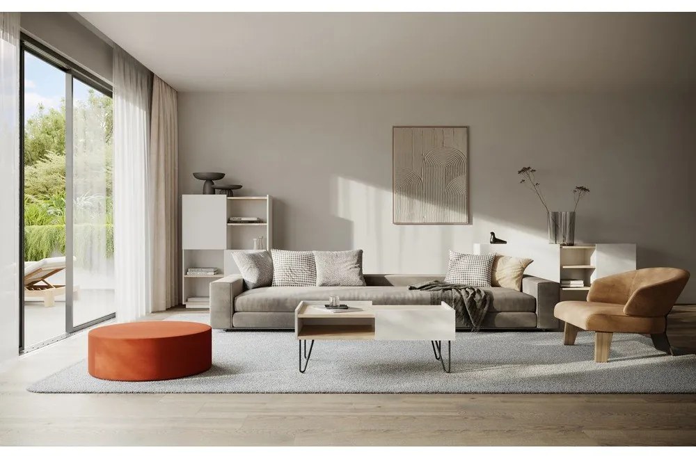 Biały matowy regał 100x147 cm Nina – TemaHome