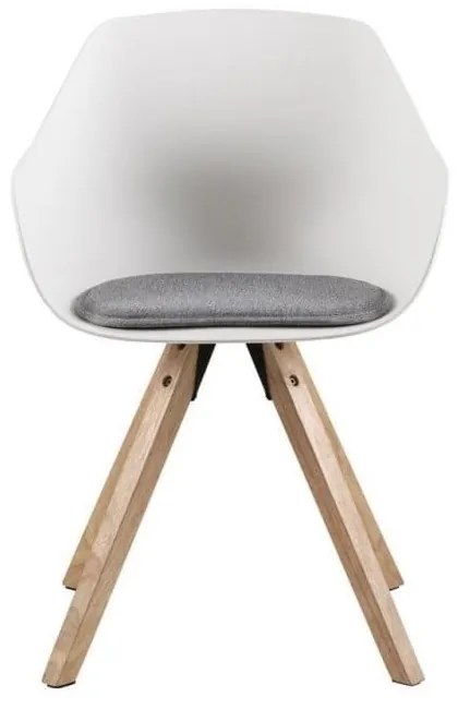 Biało-szare tapicerowane krzesła z podłokietnikami zestaw 2 szt. Tina – Actona