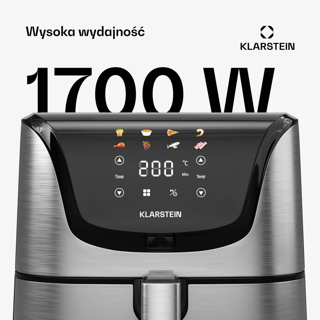 Klarstein Frytownica na gorące powietrze AeroVital Deluxe, 1700 W, z akcesoriami