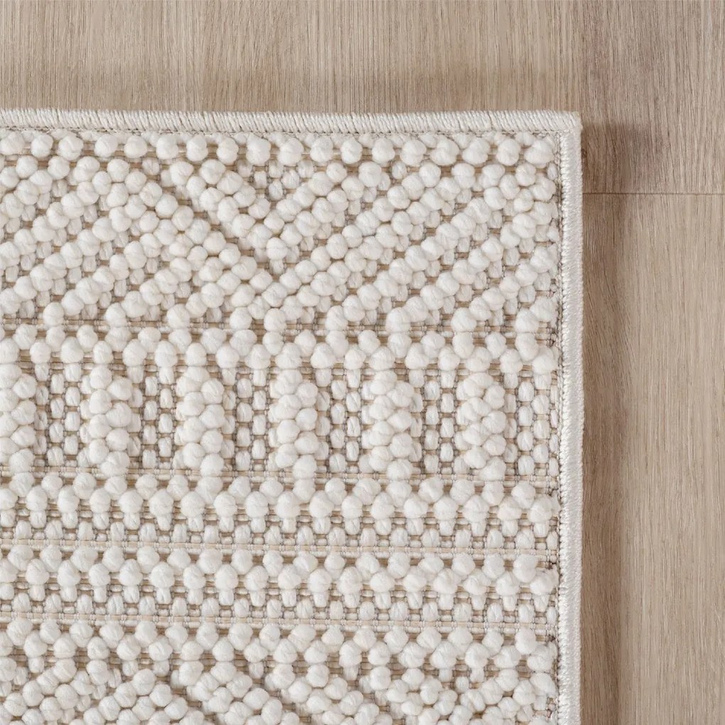 Dywan nowoczesny 3D Helix boho kremowy 80 cm x 150 cm