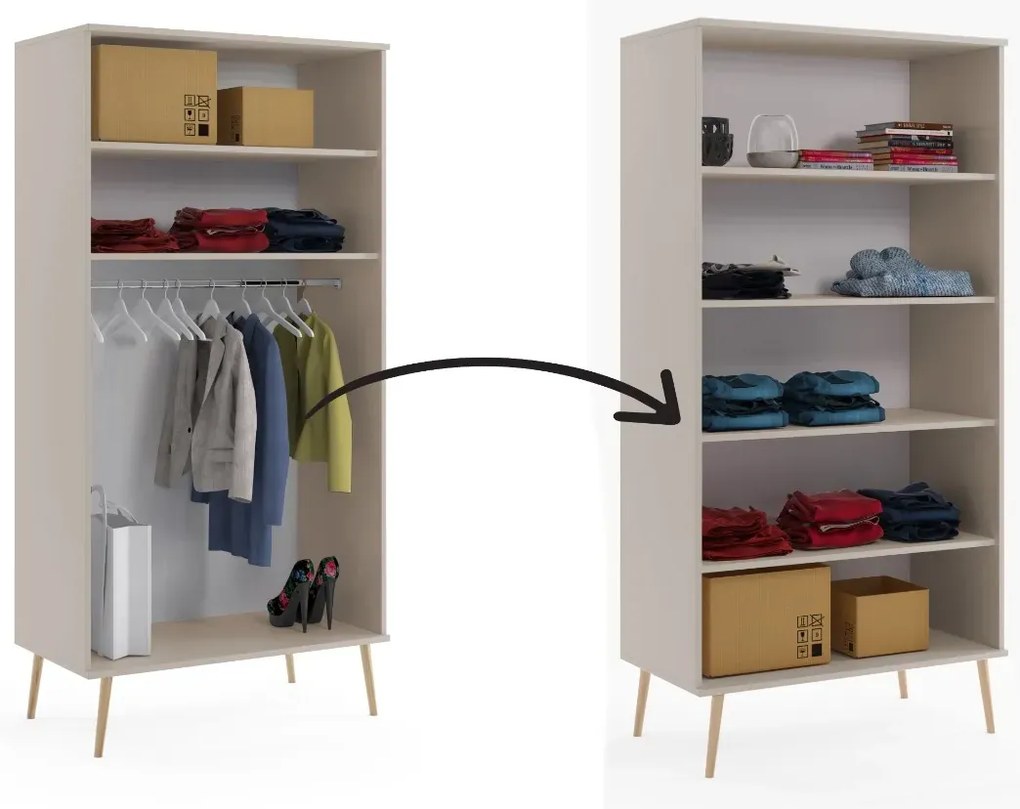 Szafa LEBEL z drążkiem 100cm kaszmirowa MELIMEBLE