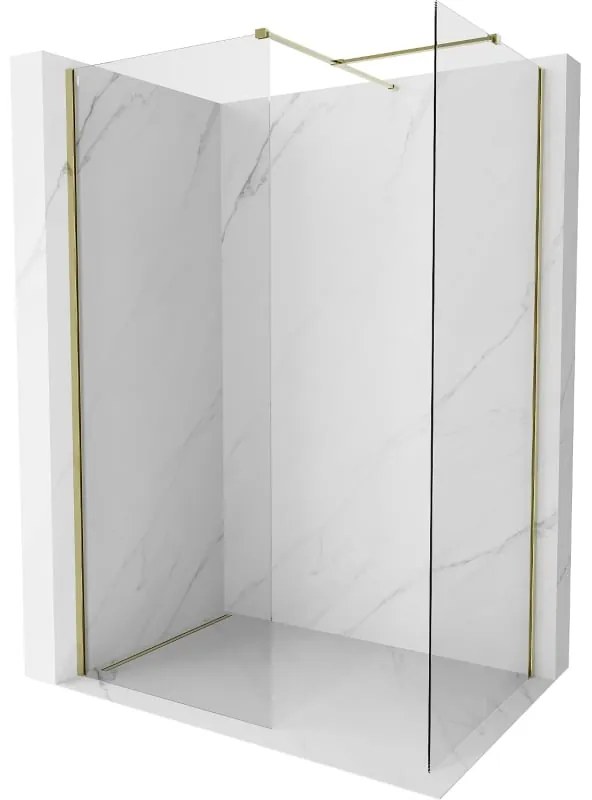 Mexen Kioto-X ścianka prysznicowa Walk-in 120 x 90 cm, transparent 10 mm, złota - 800-120-202-50-00-090-X