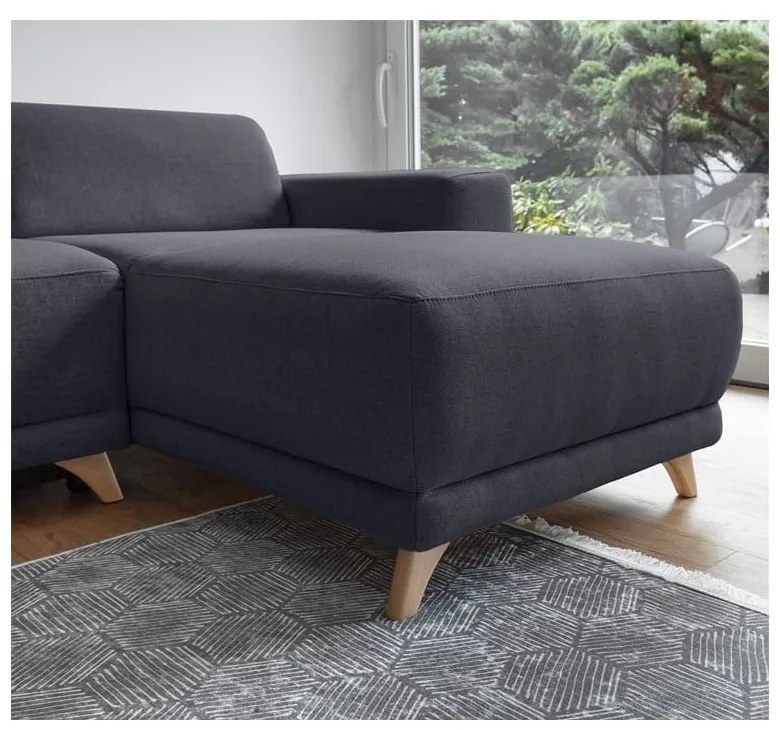 Antracytowy rozkładany/ze schowkiem narożnik Classy Sophie – Miuform
