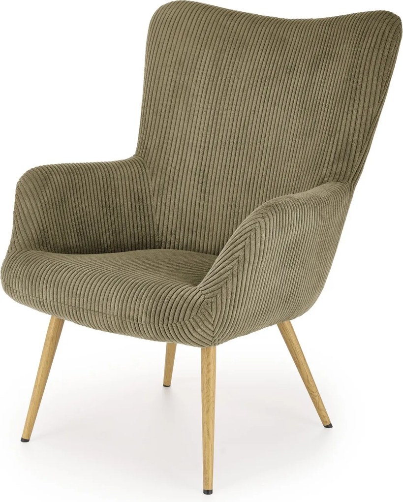 Tapicerowany sztruksem fotel wypoczynkowy Amaro Halmar