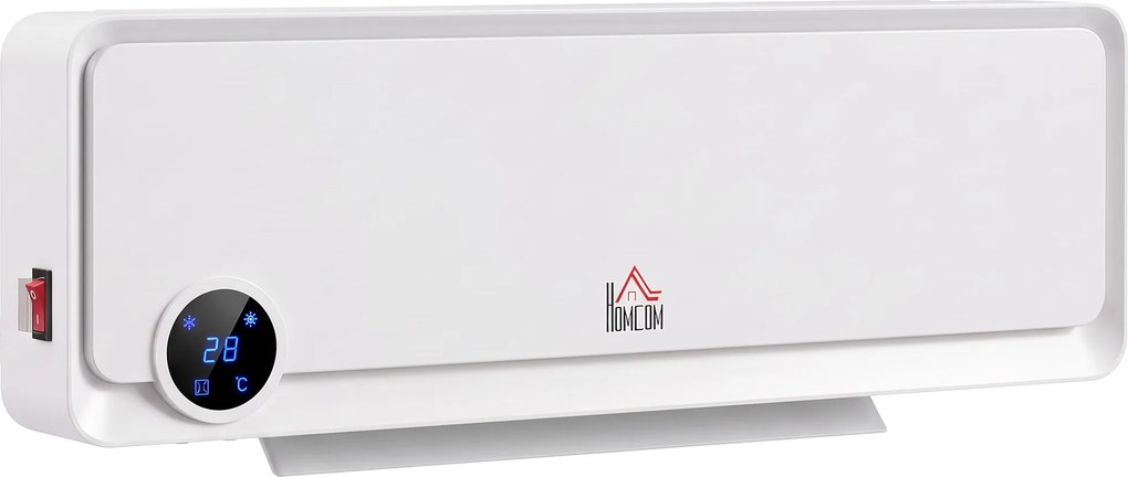 HOMCOM Nagrzewnica ścienna 2000W z pilotem, 3 tryby pracy, wyświetlacz LED, timer 12h | Aosom PL