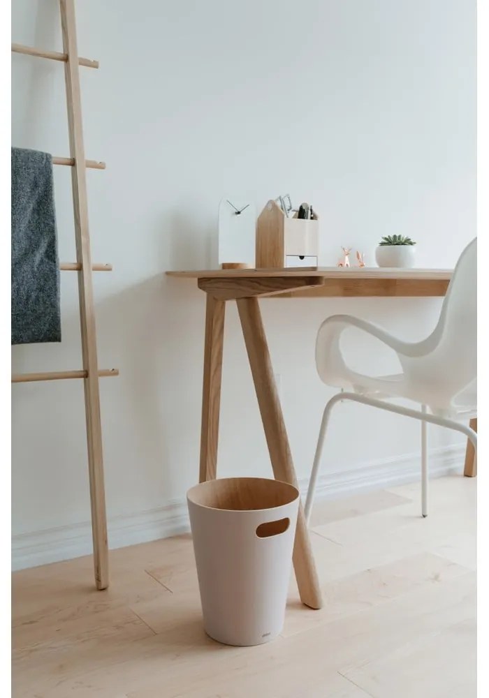 Biurowy kosz na śmieci w naturalnym kolorze 7,5 l Woodrow – Umbra