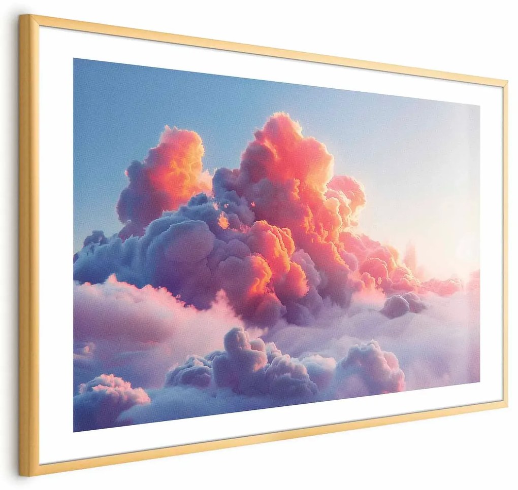 Plakat Zmierzchowy spektakl 30x21 cm z ramą złotą z marginesem ARTGEIST B