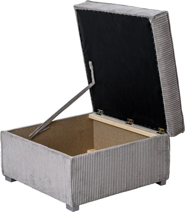 PROMOCJA Granatowy puf SMART COSARO z miejscem do przechowywania 65x65 cm II jakość