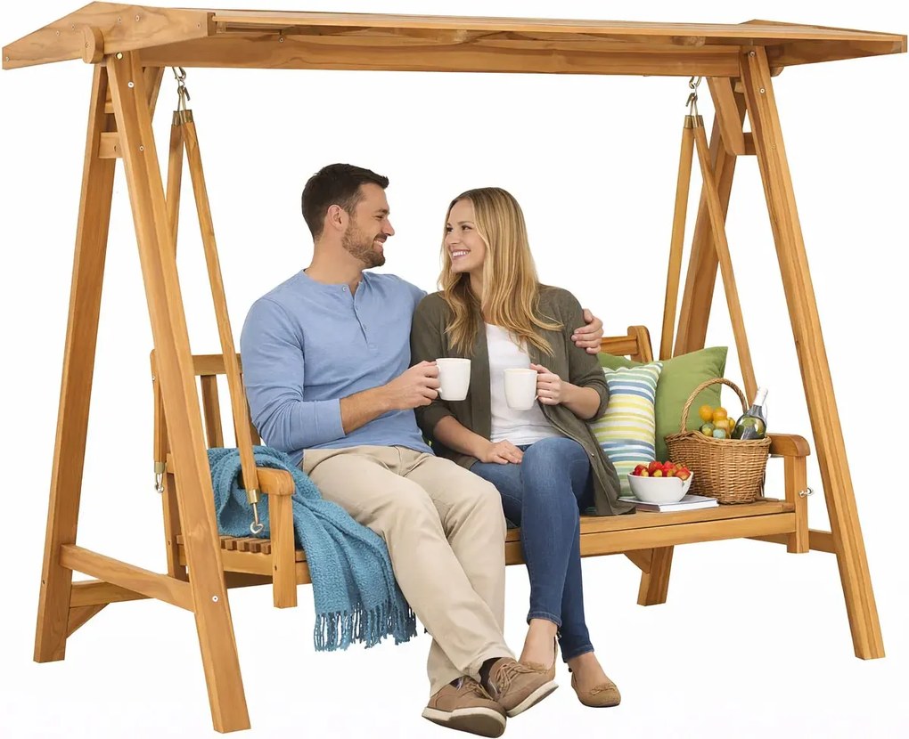 Huśtawka drewniana ogrodowa E0-S28