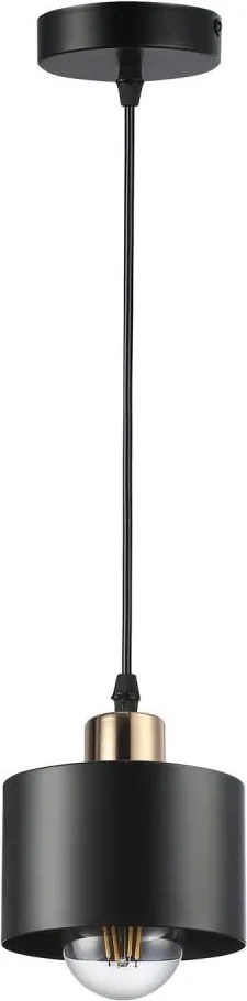 Żyrandol na lince 1xE27/35W/230V śr. 12 cm czarny/złoty